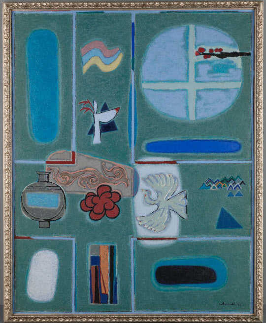 김환기 '영원의 노래', 1957, 캔버스 유채, 162.4x130.1cm. 삼성문화재단 제공